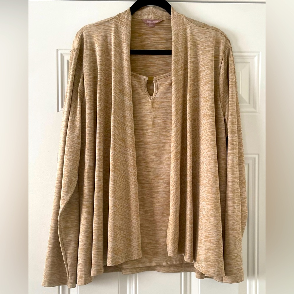 White Stag Beige Faux Cardigan and Top
